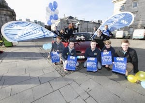 Repro Free: 15/02/2016 Memebers of the Union of Students in Ireland (USI) are taking to the road for two weeks to encourage students to vote in the upcoming General Election. Partnered with smartvote.ie, USI are empowering and educating it's membership and the 80,000 newly registered voting bloc on where each party stands on issues like fees, grants, student accommodation and repeal the 8th. Picture Andres Poveda