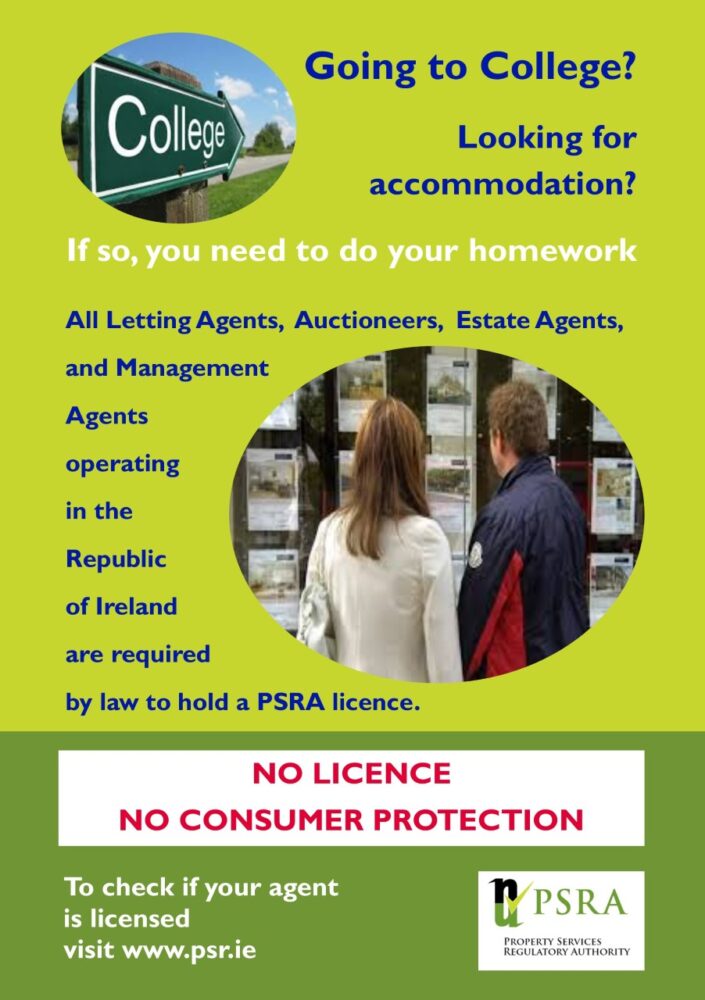 Avoid accommodation scams – ask for the PSRA licence.